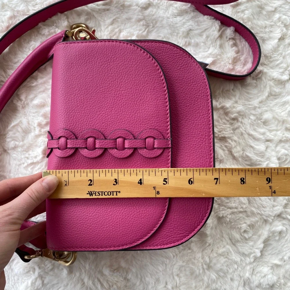 Antonio Melani Rosie Crossbody Bag Women Bright Pink Leather‎ Barbiecore Chic